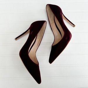 Gianvito Rossi Gianvito 105 Stiletto Pumps Burgundy Velvet Velluto Granata